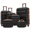 Lyngins 6-Piece Family Hardside Luggage Set – 12" +14" +16" +20" Carry on Luggage, 24" +28" Spinner Suitcases, ABS Lightweight Durable Build - 2 of 4