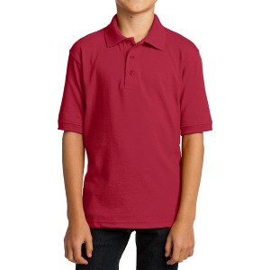 Mafoose Youth Casual Short Sleeve Core Blend Jersey Knit Collar Polo T-shirt - 1 of 4