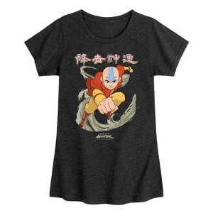 Girls' - Avatar: The Last Airbender - Aang Wind Fitted Short Sleeve Graphic T-Shirt - 1 of 4