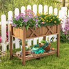 Tangkula HIPS Raised Garden Bed Poly Wood Elevated Planter Box w/ Legs & Storage Shelf - 2 of 4