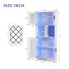 Color-change LED Decorative Storage Cabinets with Bottle Rack  for Kitchen, Dining Room - Maison Boucle - 3 of 4