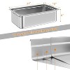 CuisinSmart 6 Pack Steam Table Pan, Stainless Steel Catering Pans, Commercial Anti-Jamming Hotel Pan with Handle, 2.5/4/6 Inch Deep - 2 of 4