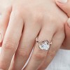 Pompeii3 Certified 2 1/2Ct Heart Diamond Button Engagement Ring 14k Gold or Pt Lab Created - 3 of 4
