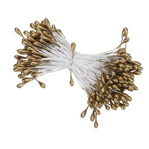 Unique Bargains DIY Craft Handmade Decorative Double Heads Artificial Flower Stamens 150 Pcs - 1 of 4