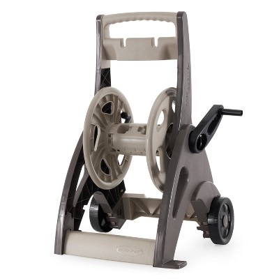 Suncast CPLJNF175BD 175' Resin Garden Reel Hose Cart Caddy for 5/8" Vinyl Hose with Crank Handle and Wheels for Garden, Lawn, and Patio in Beige