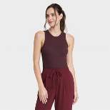  Women's Slim Fit Ribbed High Neck Tank Top - A New Day™