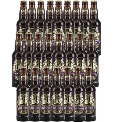 Hank's Genuine Gourmet Black Cherry Soda, 12 fl oz Bottles – Premium Craft Soda with Bold, Creamy Flavor – Made with Wishniak Cherries, Pack of 24
