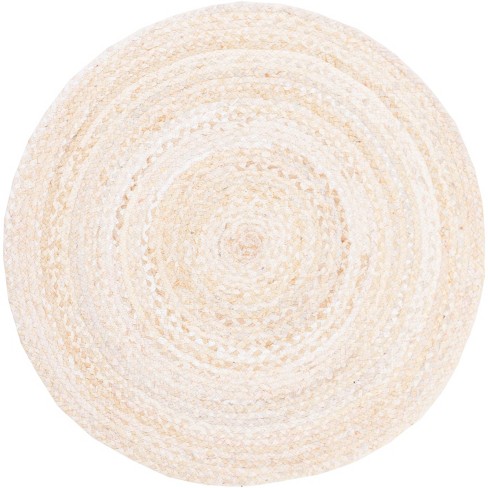 Braided Brd903 Hand Woven Area Rug - Beige/ivory - 5' Round