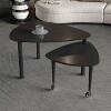 Sapphtopaz Modern Rotatable Coffee Table with Small Cocktail Table & Wheels Coffee Bar with Wood Legs Center Table for Living Room - 2 of 4