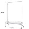 LIVAREEmlen Garment Rack with Basket on Wheels Rolling Clothes Rack for Hanging Clothes Heavy Duty Garment Rack,2 pcs in one carton - 3 of 4