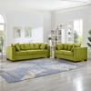 2-pieces Velvet Upholstered Sofa Set with Square Arms and Nailhead Trim, with Hidden Storage - 2 of 4