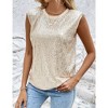 Sequin Tank Tops For Women Sleeveless Sparkle Shimmer Round Neck Vest Tops Glitter Camisole Vest - 4 of 4