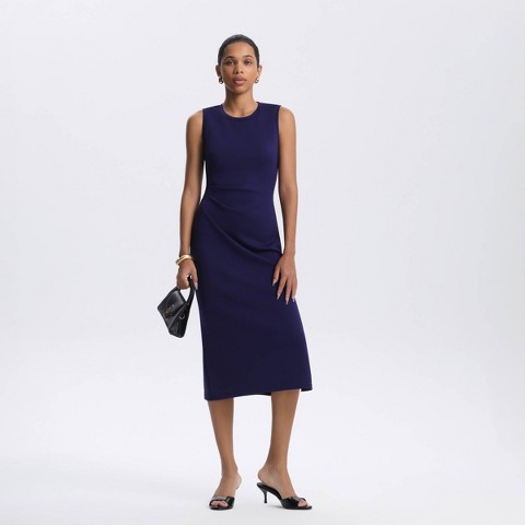 Женские платья A New Day Women's Draped Midi A-Line Dress - A New Day™ Navy Blue S