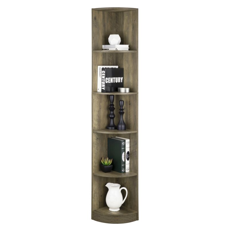 FC Design 5 Tier Corner Bookcase Wooden Display Shelf Storage Rack Multipurpose Shelving Unit, 4 of 10