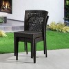 Set of 2 Stackable Outdoor Dining Chairs with PE Rattan & Steel Frame,All-Weather Garden Patio Seating with Curved Back-The Pop Home - 2 of 4