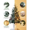Artificial Christmas Tree With Warm White LED Lights- 3Ft Fiber Optic-Like Flocked Tree  for Home, Shops, Party and Holiday Christmas Decoration - 2 of 4