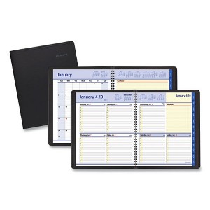 QuickNotes Weekly Block Format Appointment Book, 10 x 8, Black Cover, 12-Month (Jan to Dec): 2025 - 1 of 4
