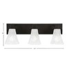 Toltec Lighting Apollo 3 - Light Vanity in  Dark Granite with 5.5" Fluted Italian Ice Shade - 2 of 2