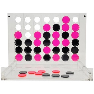 OnDisplay Luxe Acrylic Four In A Row Game w/Acrylic Storage Box - 1 of 4