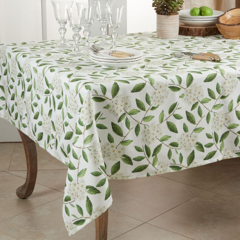 Saro Lifestyle Floral Square Tablecloth, 55", Green, 4 of 5