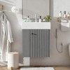 21.6 inch Modern Floating Bathroom Vanity with Ceramic Basin - Perfect for Small Bathrooms, Left side storage - 2 of 4