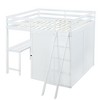 Full Size Loft Bed with Wardrobe, Desk and Shelves - 3 of 4