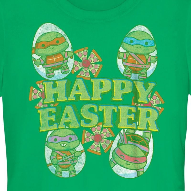 Juniors Womens Teenage Mutant Ninja Turtles Happy Easter Cute Best Friends T-Shirt, 2 of 5