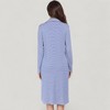 Anna-Kaci Lounge Women's Woven Stripe Long Sleeve Button Down Sleep Shirt with Lapel Collar and Curved Hem - 4 of 4