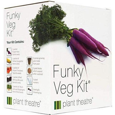 Plant Theatre Funky Veg Kit Gift Box - Plant Seed Kit - 5 Extraordinary Vegetables to Grow - Everything You Need to Start Growing in one Box!