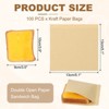 Unique Bargains Greaseproof Double Open Kraft Paper Sandwich Pretzel Food Storage Bags Brown 100 Pcs - 2 of 4