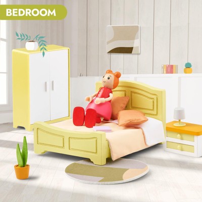 Etokfoks 85pcs Wooden and Plastic Dollhouse Furniture Set for 6 Rooms Modern Pretend Play Accessories for Kids Toddlers Ages 3 and Up — фото 4