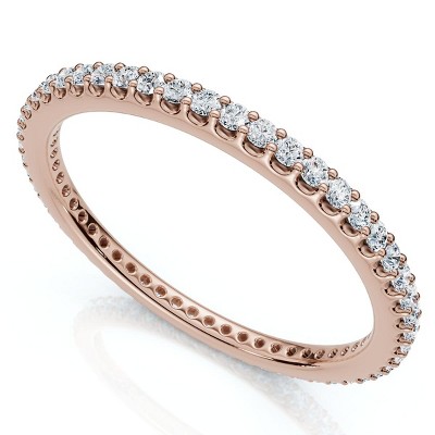 Pompeii3 1/3Ct Diamond Eternity Ring Stackable Wedding Band Gold Lab Created