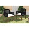 COWLOWN Black Set of 2 Outdoor Dining Chairs, Patio Armchair with Cushion, Designed Back and Arms, Suited for Backyard, Garden, Poolside - 3 of 4