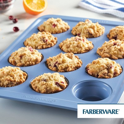 Blue Nonstick 12-Cup Heavy-Duty Muffin Pan