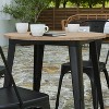 Merrick Lane Indoor/Outdoor Dining Table, 30" Round All Weather Poly Resin Top with Steel Base - 4 of 4