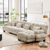 TiramisuBest Modular L-Shaped Sectional Sofa, 4-Seater Cloud Couch with Convertible Ottoman, Free Combination Chenille Sofa for Living Room, White - 2 of 4