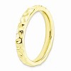 Black Bow Jewelry 3.25mm 14k Yellow Gold Plated Sterling Silver Hammered Stackable Band - image 3 of 4