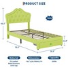Twin Bed Frame with LED Lights, Upholstered Platform Bed with Storage Drawer & Crystal Tufted Headboard for Kids - 2 of 4