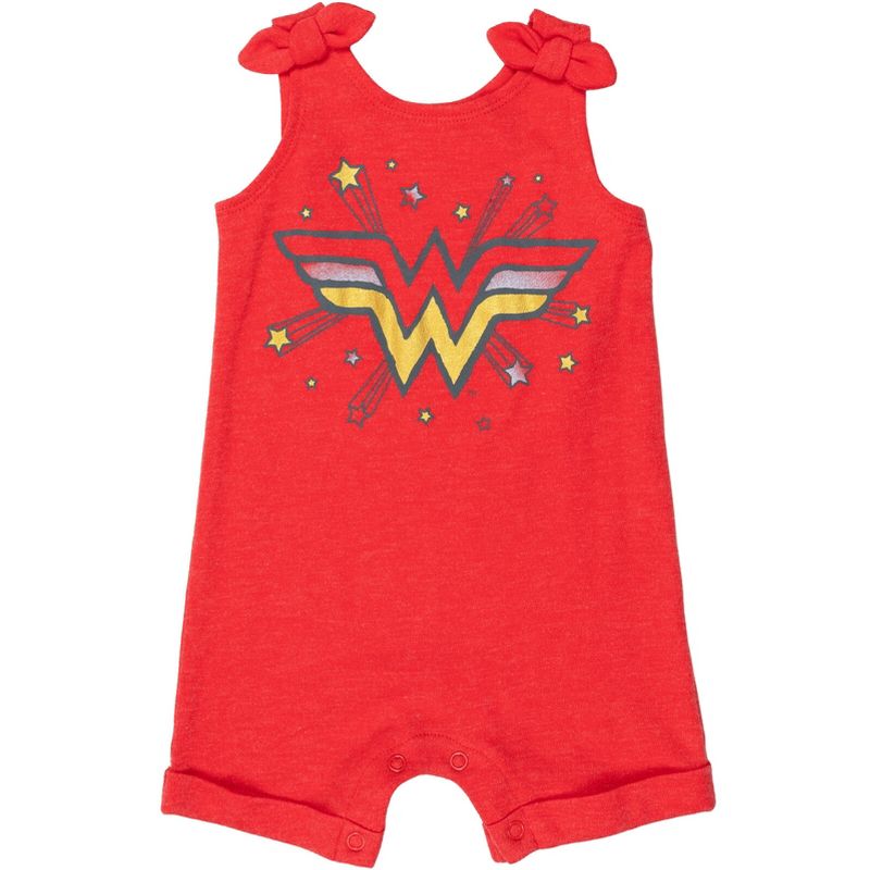 DC Comics Justice League Wonder Woman Baby Girls Romper and Headband Newborn to Infant, 3 of 9