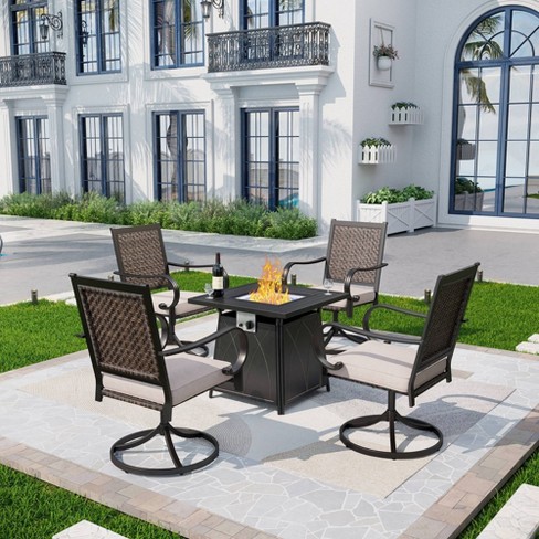 Patio fire deals dining set