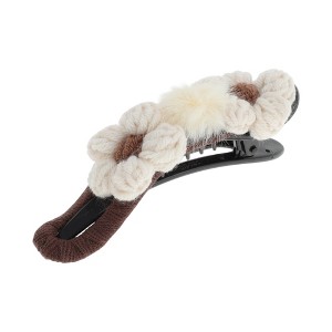 Unique Bargains Women's Fashion Wool Floral Duckbill Hair Clips 1 Pc - 1 of 4