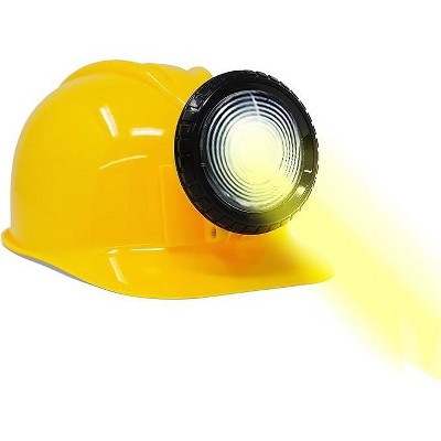 4E's Novelty Yellow Construction Worker Hard Hat with Light, Adjustable Costume Hat for Kids & Adults