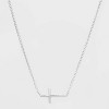 Sterling Silver Horizontal Cross Station Necklace - Silver - 2 of 4