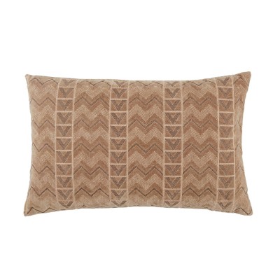 16"x24" Oversized Janco Chevron Poly Filled Lumbar Throw Pillow Beige - Jaipur Living