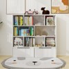 Toy Storage Organizer With 2 Movable Drawers, Wooden Bookshelf Daycare Furniture With 8 Storage Cubbies For Home Playroom, Hallway & Kindergarten - 2 of 4