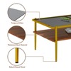 ALEXOUN Modern Rectangle Coffee Table with Tempered Glass Top & Metal Frame, Stylish Living Room Table, Easy Assembly for Home and Office - 4 of 4