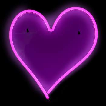 Northlight 13.5" Neon Style LED Lighted Valentine's Day Heart Window Silhouette Sign - Pink