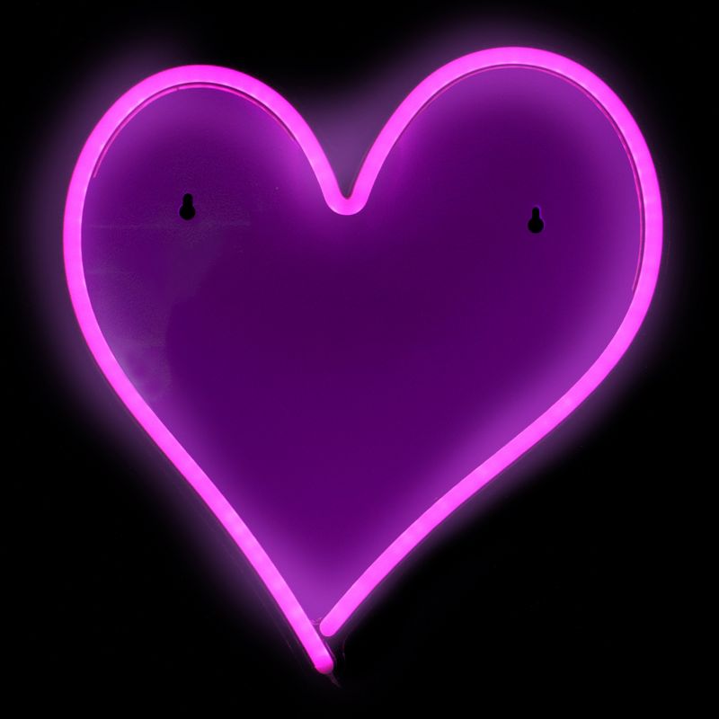 Northlight 13.5" Neon Style LED Lighted Valentine's Day Heart Window Silhouette Sign - Pink, 1 of 7