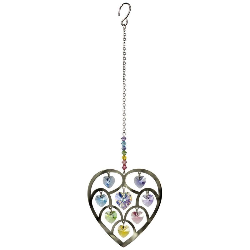 Woodstock Crystal Suncatchers, Heart of Hearts Confetti, Crystal Wind Chimes For Inside, Office, Kitchen, Living Room Décor, 4.5"L, 1 of 8
