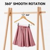 BP4U 12 Pack Premium Wooden Suit Hangers with Adjustable Clips, Solid Wood Skirt & Pant Hangers with 360° Swivel Hook, Space-Saving Design - 3 of 4